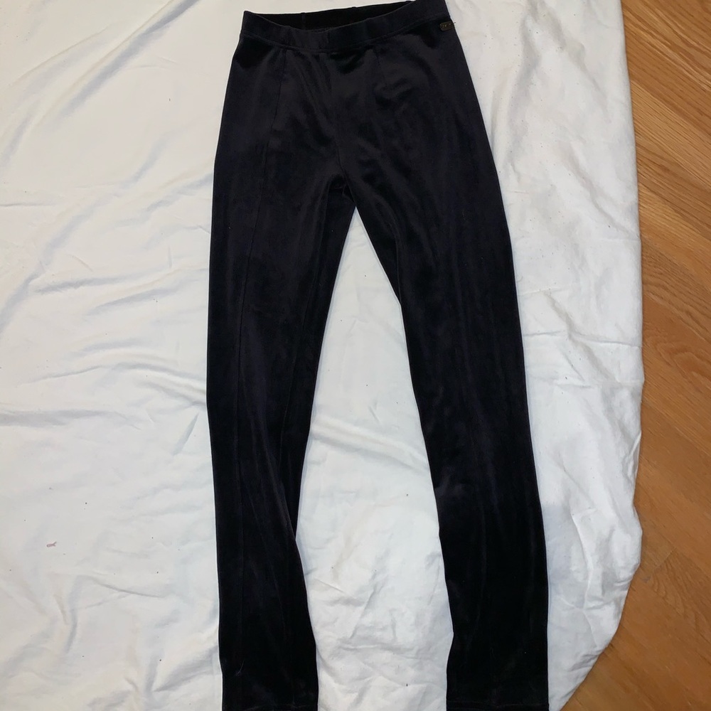 Velvet black dress leggings